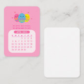 2026 April Maandelijkse Kawaii Motiverende Kalende Notitiekaartje (Voorkant / Achterkant)