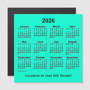 2026 Aquamarine Agenda van Janz 5x5 Magnet
