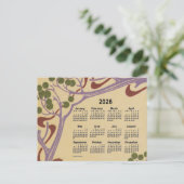 2026 Art Nouveau Mini Agenda van Janz Feestdagenkaart (Staand voorkant)