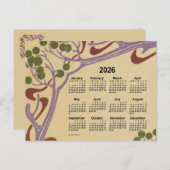 2026 Art Nouveau Mini Agenda van Janz Feestdagenkaart (Voorkant / Achterkant)