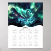 2026 Aurora Dragon Fantasy Art Volledige jaarkalen Poster (Voorkant)