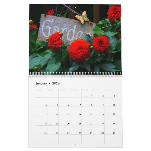2026 Back Deck Flower Calendar Kalender (Jan 2026)
