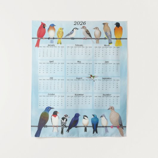 2026 backyard birds calendar wandkleed (Voorkant)