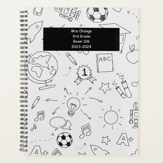 2026 Basisschool Persoonlijk Witte & Zwarte Planner (Voorkant)