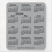 2026 Batleship Grey Large Print Calendar van Janz Muismat (Voorkant)