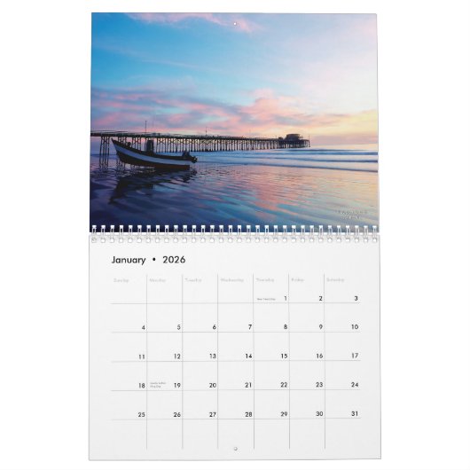 2026 Beaches Calendar Kalender (Jan 2026)