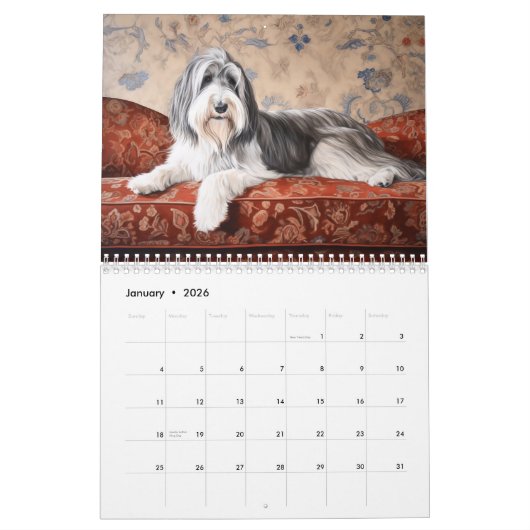 2026 Bearded Collies Kalender (Jan 2026)