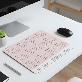 2026 Bedrijfsagenda Hele Jaar Weggeefactie Roze Muismat