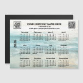 2026 Bedrijfsnaam Logo QR Ocean Calendar Magnet (Voorkant / Achterkant)