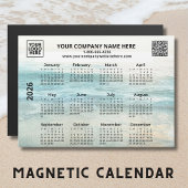 2026 Bedrijfsnaam Logo QR Ocean Calendar Magnet