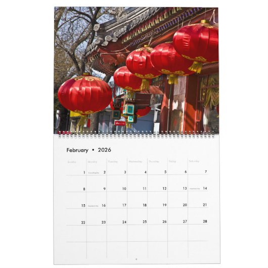 2026 Beijing and the Great Wall Calendar Kalender (Feb 2026)