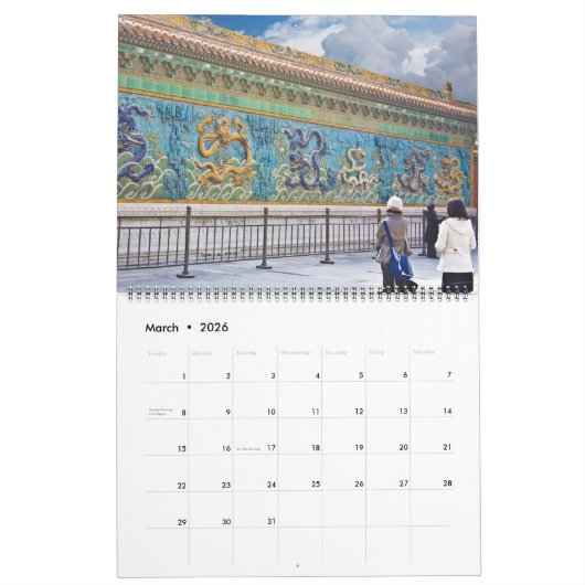2026 Beijing and the Great Wall Calendar Kalender (Mar 2026)