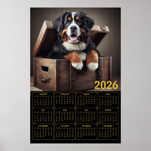 2026 Berner Sennenhond Kalender Poster (Voorkant)