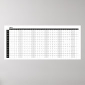 2026 Big Wall Black and White Planner  Poster (Voorkant)