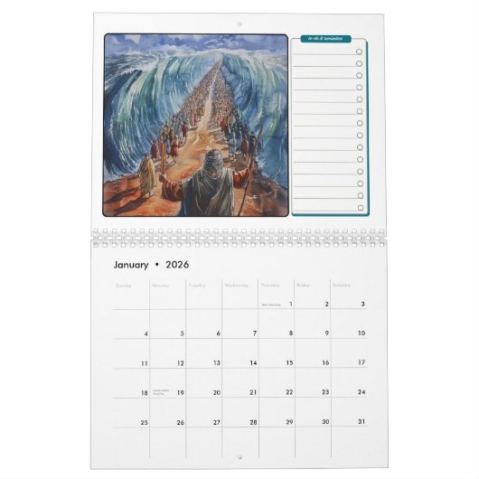 2026 Bijbel Scènes & Landschappen 12 maanden Kalender (Jan 2026)