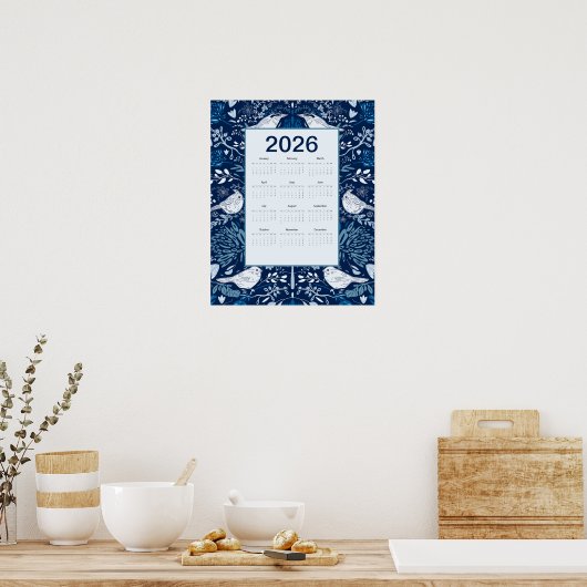 2026 Birds Calendar Poster (Keuken)