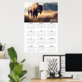 2026 Bizon & Berglandschapkalender Poster (Thuiskantoor)