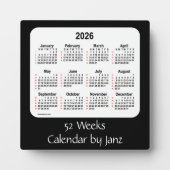2026 Black 52 Weeks Agenda van Janz Fotoplaat (Voorkant)