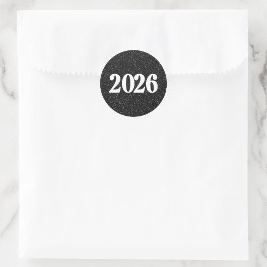 2026 black glitter sticker for envelopes (Tas)