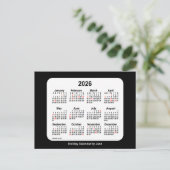 2026 Black Holiday Mini Calendar van Janz Feestdagenkaart (Staand voorkant)
