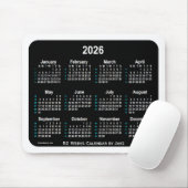 2026 Black Neon 52 weken agenda van Janz Muismat (Met muis)