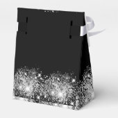 2026 Black Silver Glitter New Year's Eve Party  Bedankdoosjes (Achterkant)