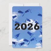 2026 Blauwe Afstudeerhoeden in de Lucht  Kaart (Voorkant)
