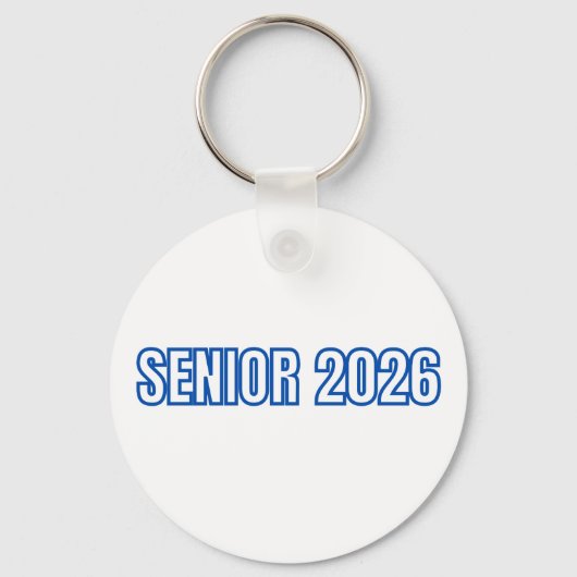 2026 Blauwe Varsity Senior Aangepaste Naamsleutelh Sleutelhanger (Voorkant)