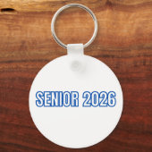 2026 Blauwe Varsity Senior Aangepaste Naamsleutelh Sleutelhanger (Voorkant)