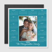 2026 Blauwgroen Magnetische Kalender Foto Vakantie (Voorkant / Achterkant)