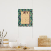 2026 Bloemencalenderposter Poster (Keuken)