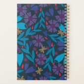 2026 bloemend moderne blauwe aangepaste planner (Achterkant)
