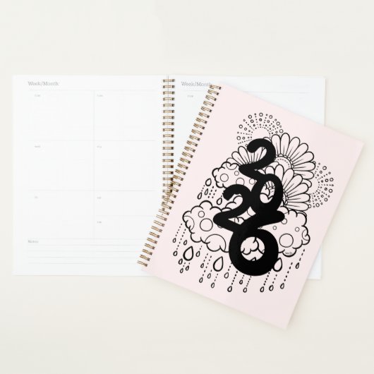 2026 Blooming After the Rain - B & W Line Art Planner (Display)