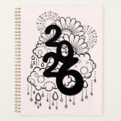 2026 Blooming After the Rain - B & W Line Art Planner (Voorkant)