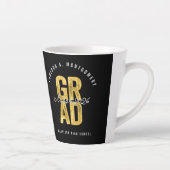 2026 Bold GRAD 8 Foto Moderne Stijl Afstuderen Latte Mok (Rechts)