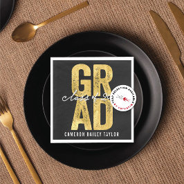 2026 Bold GRAD Goud Folie Modern Afstudeerfeest Servet