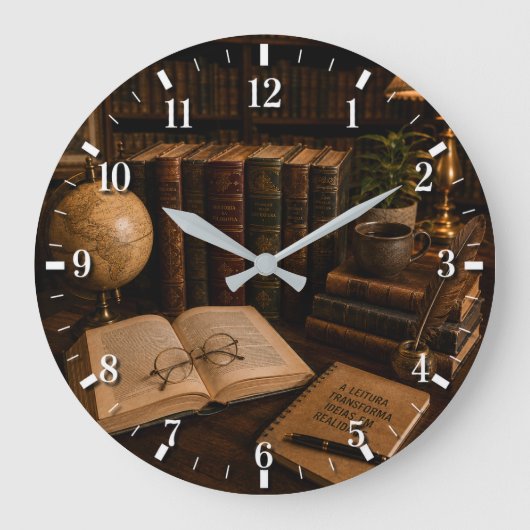 2026 Books Wall Clock Grote Klok (Voorkant)