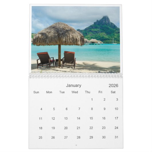 2026 Bora Bora landscape photography Kalender (Jan 2026)
