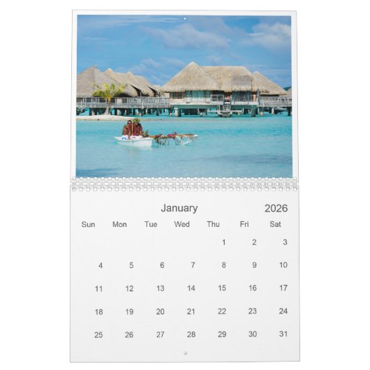 2026 Bora Bora landschapsfotografie Kalender (Jan 2026)
