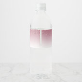 2026 Bordeaux Glitter Drip Afstudeerfeest Waterfles Etiket (Achterkant)