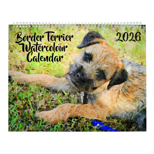 2026 Border Terrier Hondenmoeder Cadeau Border Lie Kalender (Hoes)