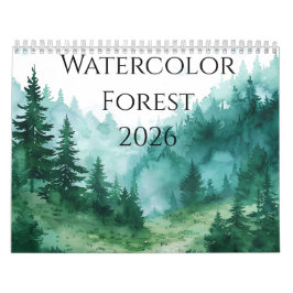 2026 Bos Aquarellen Kalender: Een Jaar van Serenit Kalender