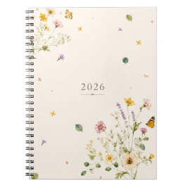 2026 Botanisch Bloemenspiralschrift |  Notitieboek