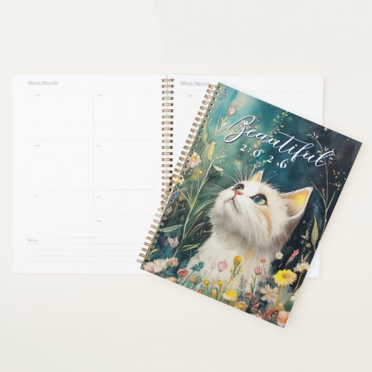 2026 Botanische Kat Planner | Minimalistische Kat (Display)