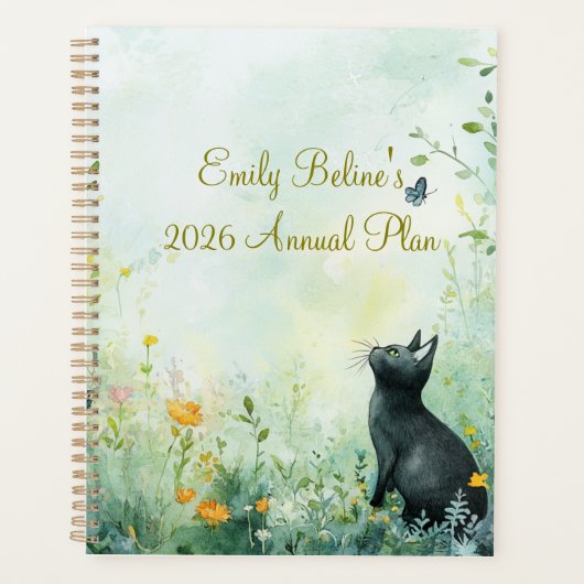 2026 Botanische Kat Planner | Minimalistische Kat (Voorkant)