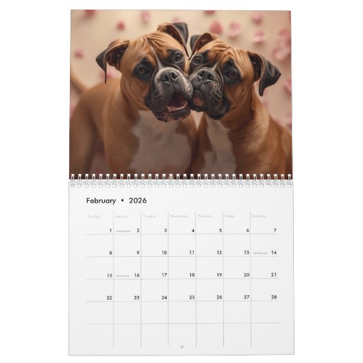 2026 Boxer Dog Wall Calendar | 12 Month Calendar Kalender (Feb 2026)