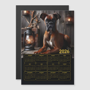 2026 Boxer Hond Kalender – Portret van Rustieke Bl