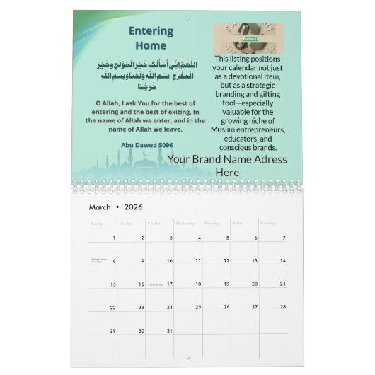2026 Brandable Islamic Hijri Calendar – Mindfulnes Kalender (Mar 2026)