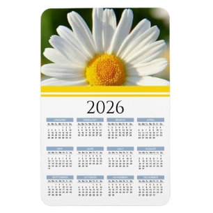 2026 Bright Shasta Daisy Bloemenkalender magneet