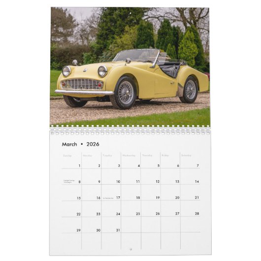 2026 British Classics Calendar Kalender (Mar 2026)